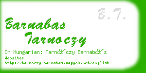 barnabas tarnoczy business card